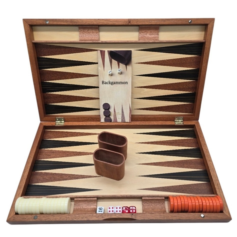 Yellow Mountain Imports 19" Wooden Inlaid Rosewood Backgammon Game Set Acrylic